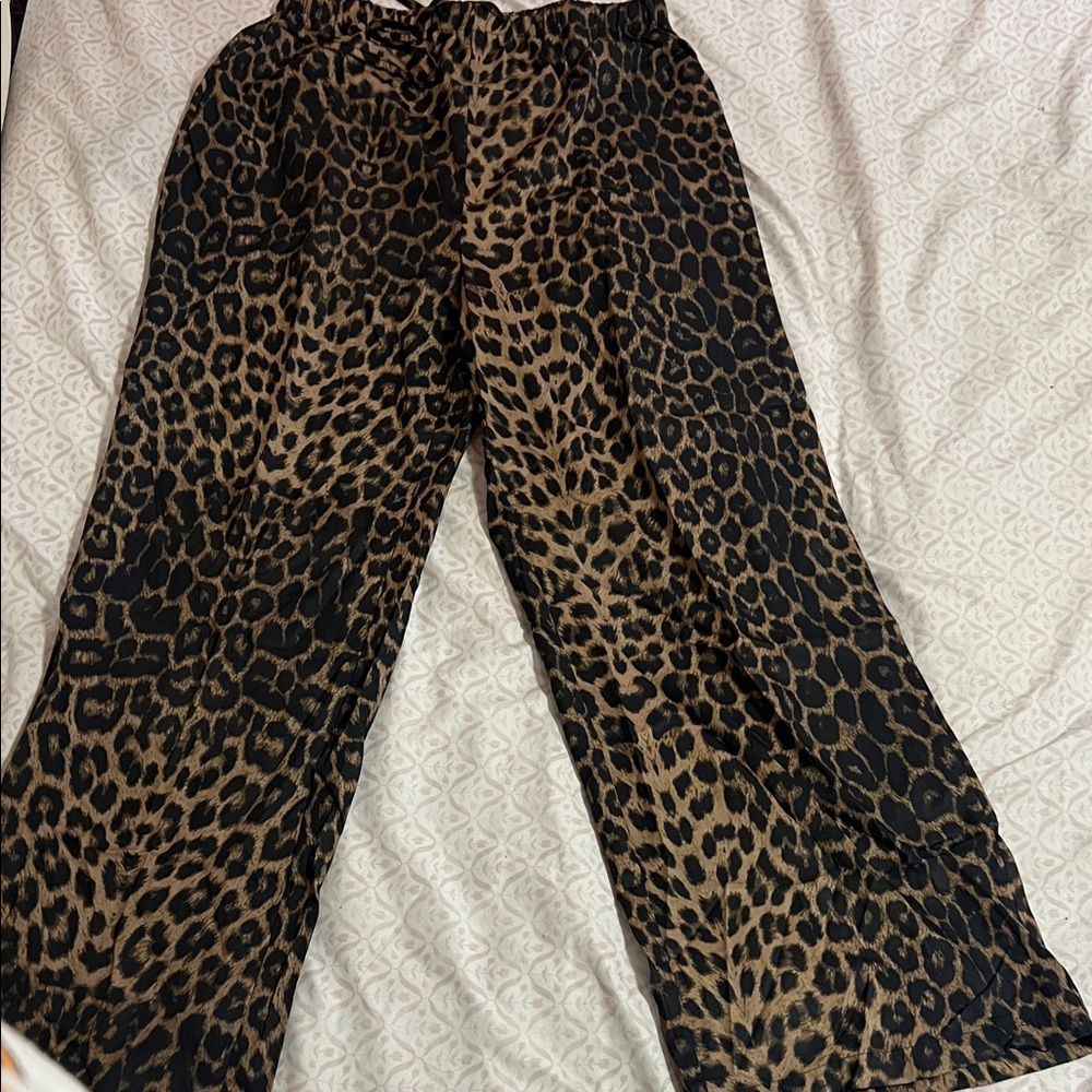 Amazon Leopard Print Wide Leg Pants